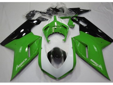 Glänzend Grün & Weiß 07-14 Ducati 848 1098 1198 Verkleidung