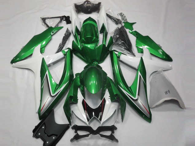 Glänzend Grün & Weiß 08-10 Suzuki GSXR 600-750 Verkleidung Glänzend Grün & Weiß 08-10 Suzuki GSXR 600-750 Verkleidung