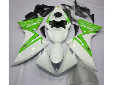 Glänzend Weiß & Grün 12-14 Yamaha R1 Verkleidung