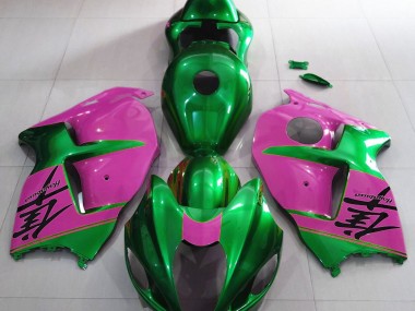 Glänzend Grün & Pink 97-07 Suzuki GSXR 1300 Verkleidung