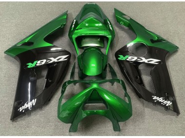 Glänzend Grün & Schwarz 03-04 Kawasaki ZX6R Verkleidung