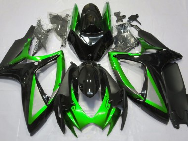 Glänzend Grün & Schwarz 06-07 Suzuki GSXR 600-750 Verkleidung