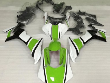 Glänzend Weiß Grün & Schwarz 15-19 Yamaha R1 Verkleidung