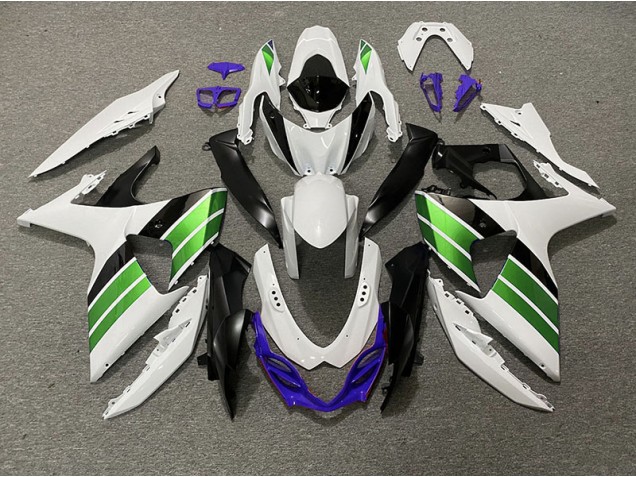 Glänzend Weiß Grün Schwarz & Lila 09-16 Suzuki GSXR 1000 Verkleidung Glänzend Weiß Grün Schwarz & Lila 09-16 Suzuki GSXR 1000 Verkleidung