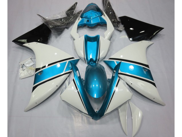 Glänzend Weiß & Hellblau 09-11 Yamaha R1 Verkleidung Glänzend Weiß & Hellblau 09-11 Yamaha R1 Verkleidung