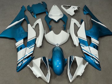 Glänzend Weiß & Hellblau OEM-Stil 08-16 Yamaha R6 Verkleidung