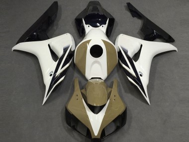 Glänzend Weiß Hellbraun Schwarz 06-07 Honda CBR1000RR Verkleidung