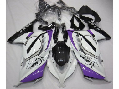 Glänzend Weiß & Lila 13-18 Kawasaki Ninja 300 Verkleidung