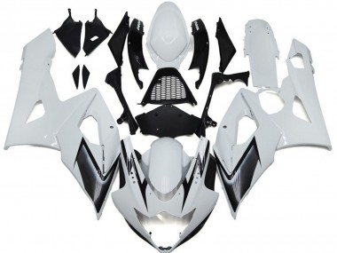 Glänzend Weiß Mit Silbernen Akzenten 05-06 Suzuki GSXR 1000 Verkleidung