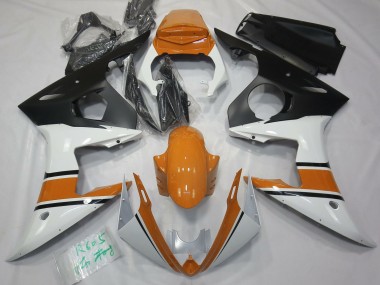 Glänzend Weiß & Orange 03-04 Yamaha R6 Verkleidung
