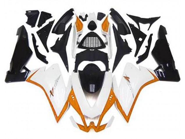 Glänzend Weiß & Orange 10-15 Aprilia RSV4 1000 Verkleidung Glänzend Weiß & Orange 10-15 Aprilia RSV4 1000 Verkleidung