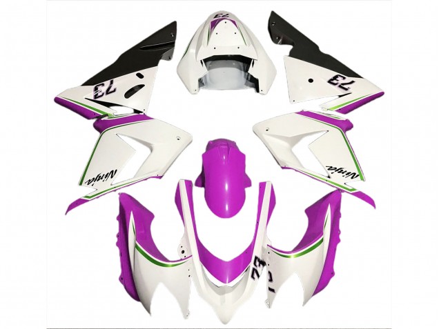 Glänzend Weiß & Pink 04-05 Kawasaki ZX10R Verkleidung Glänzend Weiß & Pink 04-05 Kawasaki ZX10R Verkleidung