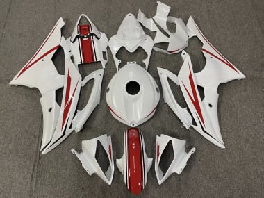Glänzend Weiß & Rot 08-16 Yamaha R6 Verkleidung