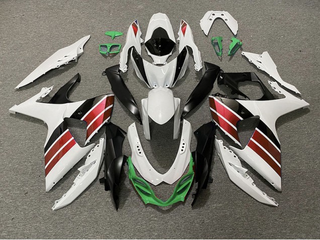Glänzend Weiß Rot Schwarz & Grün 09-16 Suzuki GSXR 1000 Verkleidung Glänzend Weiß Rot Schwarz & Grün 09-16 Suzuki GSXR 1000 Verkleidung