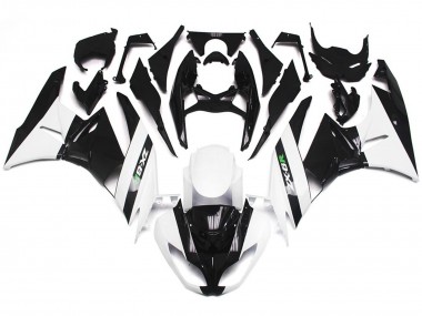 Glänzend Weiß & Schwarz 09-12 Kawasaki ZX6R Verkleidung