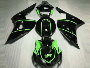 Glänzend Schwarz High Viz Grün 06-07 Honda CBR1000RR Verkleidung