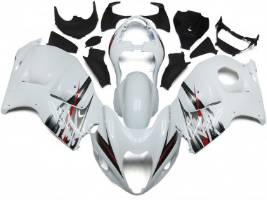 Glänzend Weiß & Silber Stil 97-07 Suzuki GSXR 1300 Verkleidung