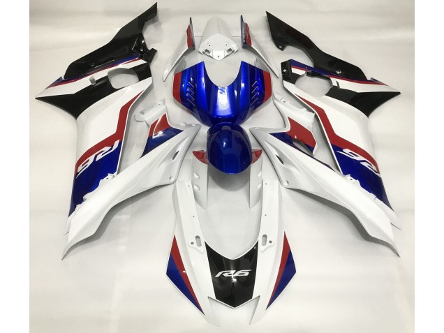 Glänzend Weiß & Tiefes Blau 17-21 Yamaha R6 Verkleidung Glänzend Weiß & Tiefes Blau 17-21 Yamaha R6 Verkleidung