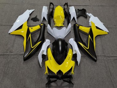 Glänzendes Gelb & Weiß 08-10 Suzuki GSXR 600-750 Verkleidung