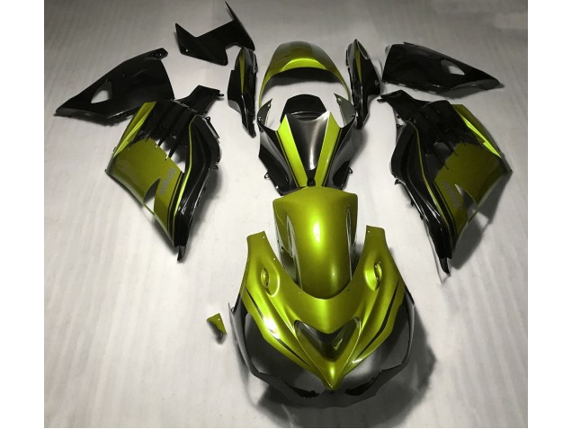 Glänzendes Gelb & Schwarz 12-21 Kawasaki ZX14R Verkleidung Glänzendes Gelb & Schwarz 12-21 Kawasaki ZX14R Verkleidung