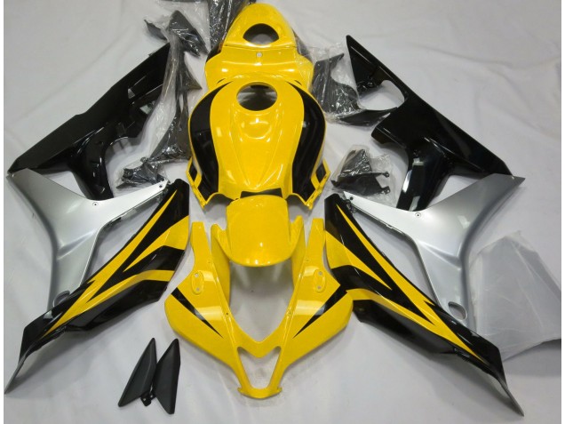 Glänzendes Gelb Silber & Schwarz 07-08 Honda CBR600RR Verkleidung Glänzendes Gelb Silber & Schwarz 07-08 Honda CBR600RR Verkleidung