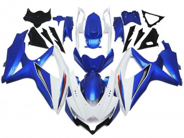 Glänzendes Glänzend Weiß Mit Silber & Blau 08-10 Suzuki GSXR 600-750 Verkleidung