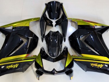 Glänzendes Schwarz & Gelb 08-12 Kawasaki Ninja 250 Verkleidung