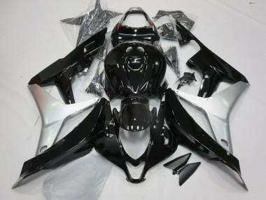 Glänzendes Schwarz & Silber 07-08 Honda CBR600RR Verkleidung