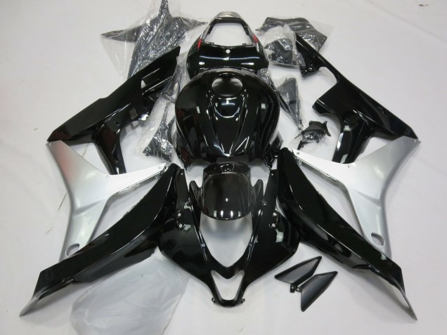 Glänzendes Schwarz & Silber 07-08 Honda CBR600RR Verkleidung Glänzendes Schwarz & Silber 07-08 Honda CBR600RR Verkleidung