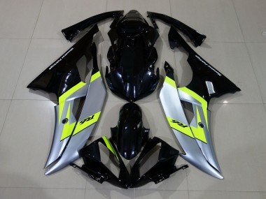 Glänzendes Schwarz & Silber 08-16 Yamaha R6 Verkleidung