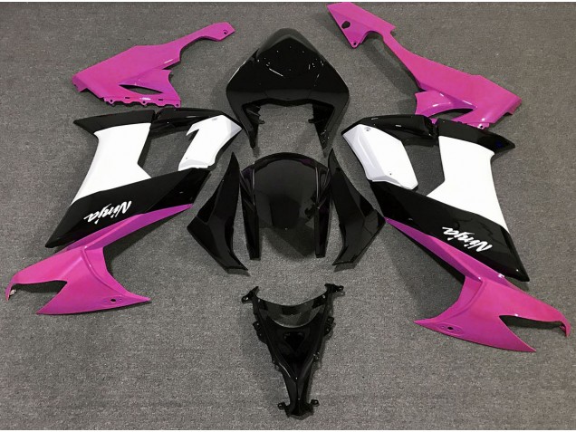 Glanzrosa Schwarz & Weiß 08-10 Kawasaki ZX10R Verkleidung Glanzrosa Schwarz & Weiß 08-10 Kawasaki ZX10R Verkleidung