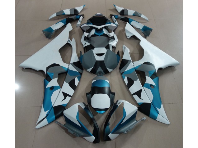 Gletscherblauer Schnee Tarnung 08-16 Yamaha R6 Verkleidung Gletscherblauer Schnee Tarnung 08-16 Yamaha R6 Verkleidung