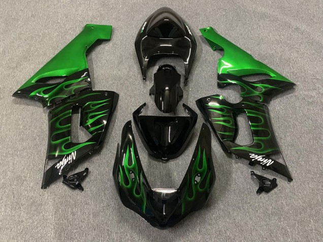 Grün Flamme 05-06 Kawasaki ZX6R Verkleidung Grün Flamme 05-06 Kawasaki ZX6R Verkleidung