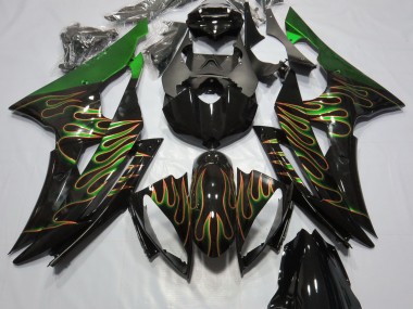 Grün Flamme 08-16 Yamaha R6 Verkleidung