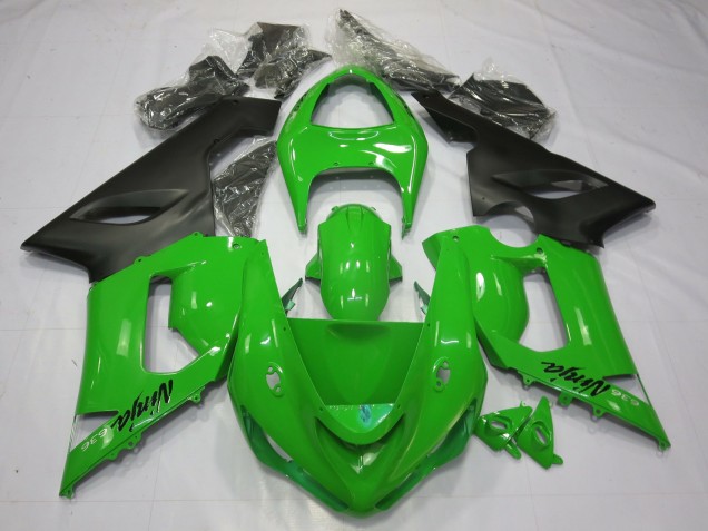 Grün Schwarz 05-06 Kawasaki ZX6R Verkleidung Grün Schwarz 05-06 Kawasaki ZX6R Verkleidung