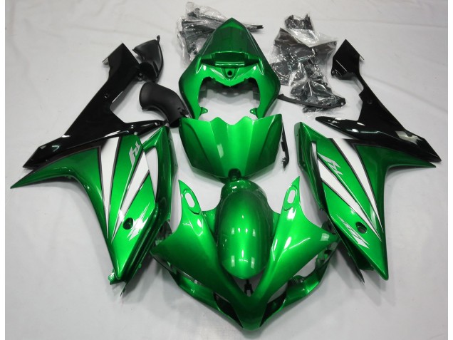 Grün Weiß & Schwarz 07-08 Yamaha R1 Verkleidung Grün Weiß & Schwarz 07-08 Yamaha R1 Verkleidung