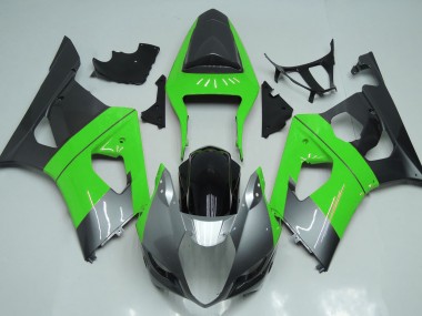 Grün-Silber & Schwarz 03-04 Suzuki GSXR 1000 Verkleidung