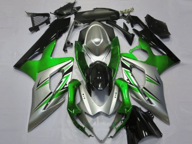Grün-Silber & Schwarz 05-06 Suzuki GSXR 1000 Verkleidung