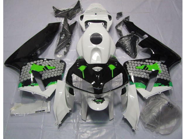 Grüne Spritzer Auf Glänzendem Schwarz 05-06 Honda CBR600RR Verkleidung