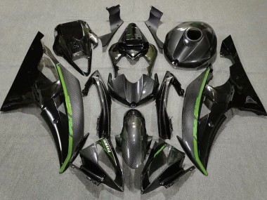 Kohlefaser & Grün 08-16 Yamaha R6 Verkleidung