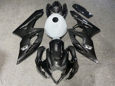 Kohlefaser Stil & Glänzend Weiß 05-06 Suzuki GSXR 1000 Verkleidung