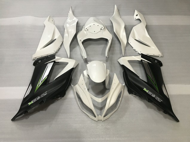Kristallweiß & Satinschwarz 13-18 Kawasaki ZX6R Verkleidung Kristallweiß & Satinschwarz 13-18 Kawasaki ZX6R Verkleidung