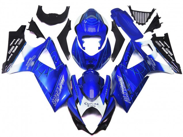 Leuchtendes Blau Mit Weiß Corona 07-08 Suzuki GSXR 1000 Verkleidung