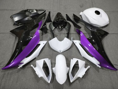Lila Schwarz & Weiß Nach Maß 08-16 Yamaha R6 Verkleidung