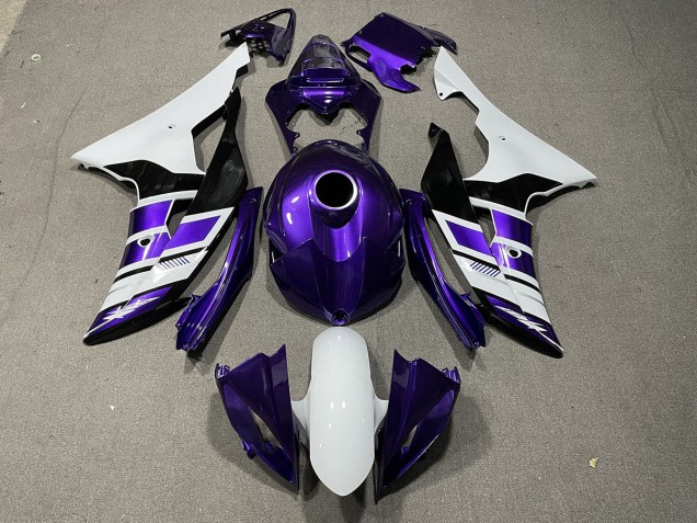 Lila-Schwarz-Weiß-Stil OEM 08-16 Yamaha R6 Verkleidung Lila-Schwarz-Weiß-Stil OEM 08-16 Yamaha R6 Verkleidung