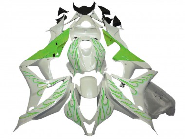 Limettengrün Flamme Auf Weiß 07-08 Honda CBR600RR Verkleidung