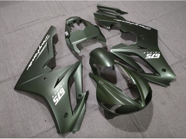 Matt Grün Weiß 09-12 Triumph Daytona 675 Verkleidung Matt Grün Weiß 09-12 Triumph Daytona 675 Verkleidung