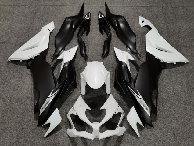 Matt Perlweiß & Schwarz 19-23 Kawasaki ZX6R Verkleidung Matt Perlweiß & Schwarz 19-23 Kawasaki ZX6R Verkleidung