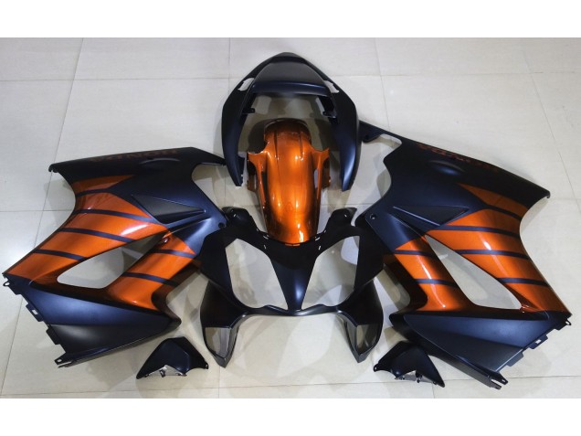 Matt Schwarz & Orange 02-12 Honda VFR800 Verkleidung Matt Schwarz & Orange 02-12 Honda VFR800 Verkleidung