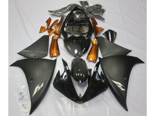 Matt Schwarz & Orange 09-11 Yamaha R1 Verkleidung